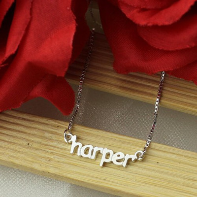 Personalized Mini Name Letter Necklace Sterling Silver - Handmade By AOL Special