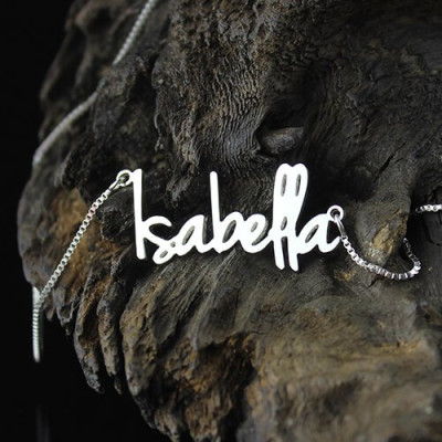 Small Name Necklace For Her Sterling Silver - Handmade By AOL Special