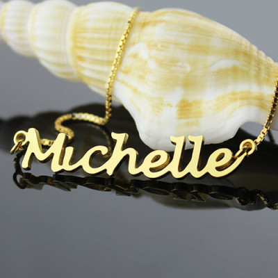 HandWriting Name Necklace 18ct Gold Plate - Handmade By AOL Special