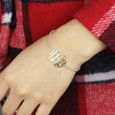 Sterling Silver Monogram Bracelet - Handmade By AOL Special