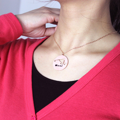 Custom Maryland Disc State Necklaces With Heart Name Rose Gold - Handmade By AOL Special