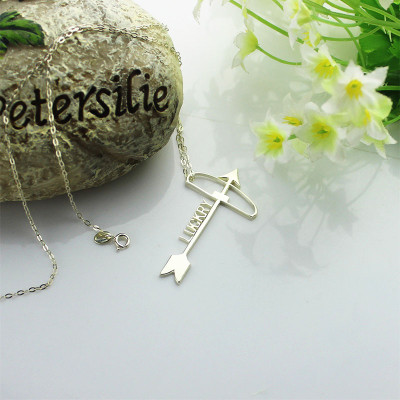 Silver Arrow Cross Name Necklaces Pendant Necklace - Handmade By AOL Special