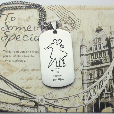 Dancing Theme Dog Tag Name Necklace - Handmade By AOL Special