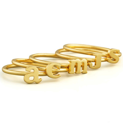 Stackable Initial Ring 18ct Gold Plated - Handmade By AOL Special