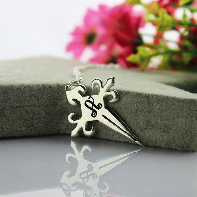 Silver St James Cross Name Necklace - Handmade By AOL Special
