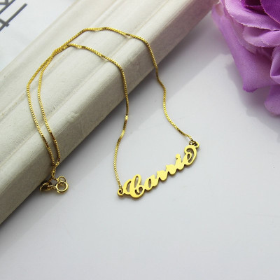 Gold Plated Sex and The City Carrie Name Necklace Box Chain - Handmade By AOL Special