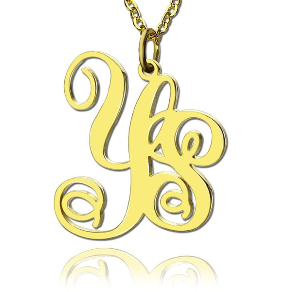 18ct Gold Plated 2 Initial Monogram Necklace - Handmade By AOL Special
