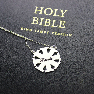 Customised Cross Necklace with Name Silver - Handmade By AOL Special