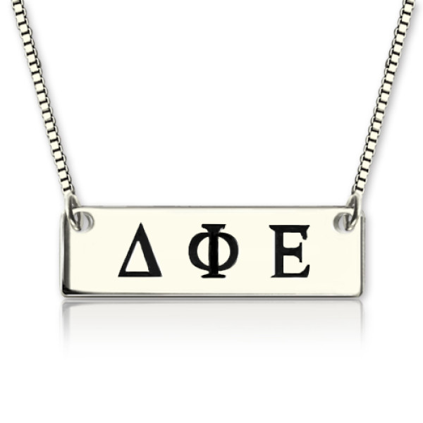 Custom Alpha Gamma Delta Greek Letter Sorority Bar Necklace - Handmade By AOL Special