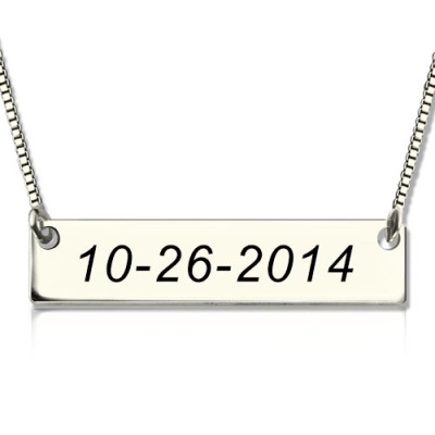 Personalized Sterling Silver Date Bar Necklace - Handmade By AOL Special