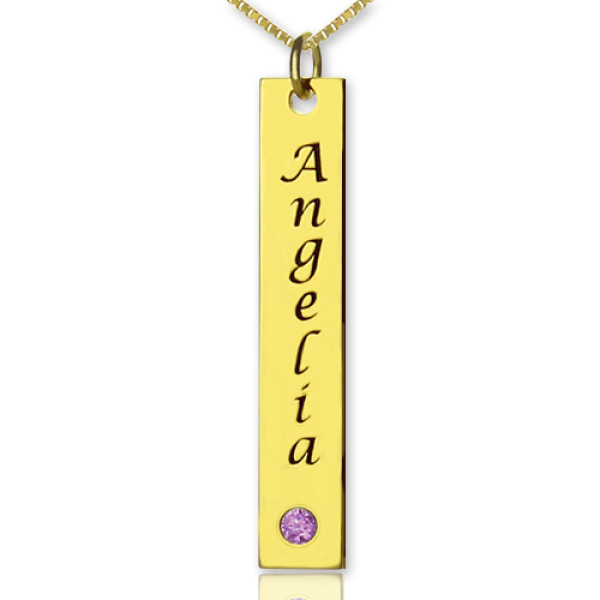 Personalized Name Tag Bar Necklace in 18ct Gold Plated - Handmade By AOL Special