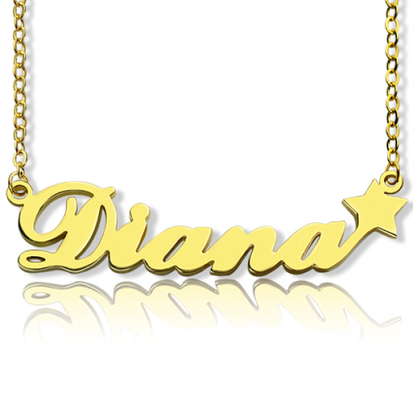 18ct Gold Plated Carrie Style Name Necklace With Star - Handmade By AOL Special