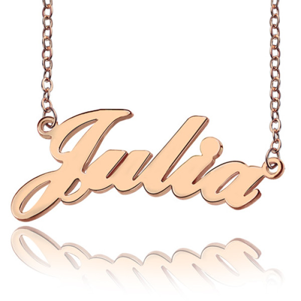 Personalised Necklaces : Solid Rose Gold Plated Julia Style Name