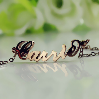Rose Gold Plated Silver 925 Carrie Style Name Bracelet - Handmade By AOL Special