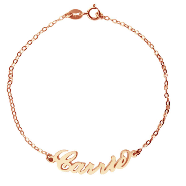 Rose Gold Plated Silver 925 Carrie Style Name Bracelet - Handmade By AOL Special