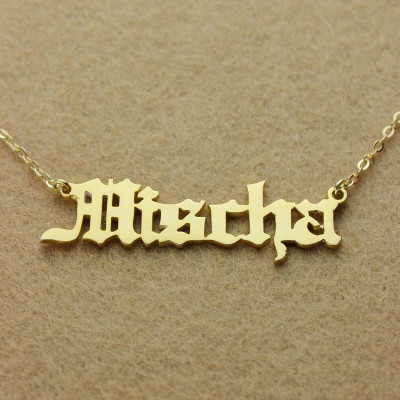 Old English Name Necklace 18ct Gold Plated - Handmade By AOL Special