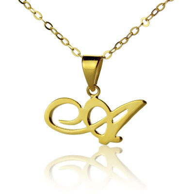 Personalized Letter Necklace 18ct Gold Plated - Handmade By AOL Special