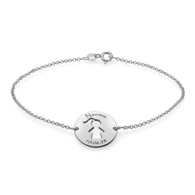 Cut Out Mum Bracelet/Anklet in Sterling Silver - Handmade By AOL Special
