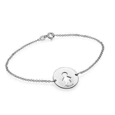 Cut Out Mum Bracelet/Anklet in Sterling Silver - Handmade By AOL Special