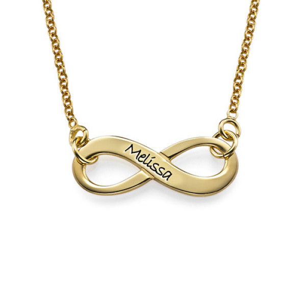 Engraved Infinity Necklace in 18ct Gold Plating - Handmade By AOL Special