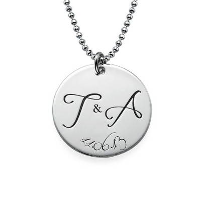 Engraved Initial Necklace with Special Date - Handmade By AOL Special