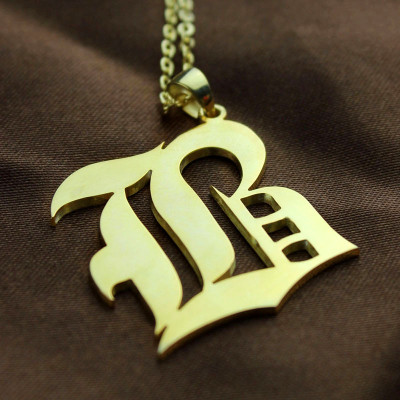 Custom Mens Initial Letter Charm Old English 18ct Gold Plated - Handmade By AOL Special