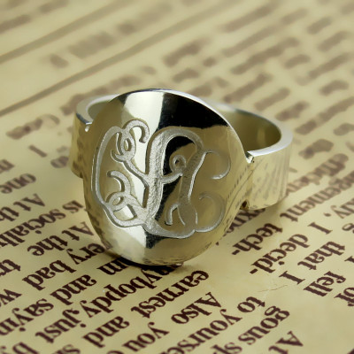 Make Your Own Monogram Itnitial Ring Sterling Silver - Handmade By AOL Special