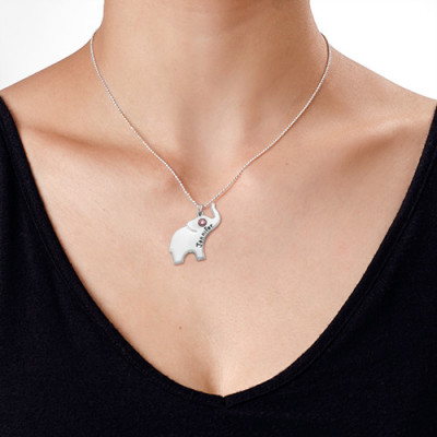 Engraved Silver Elephant Necklace - Handmade By AOL Special