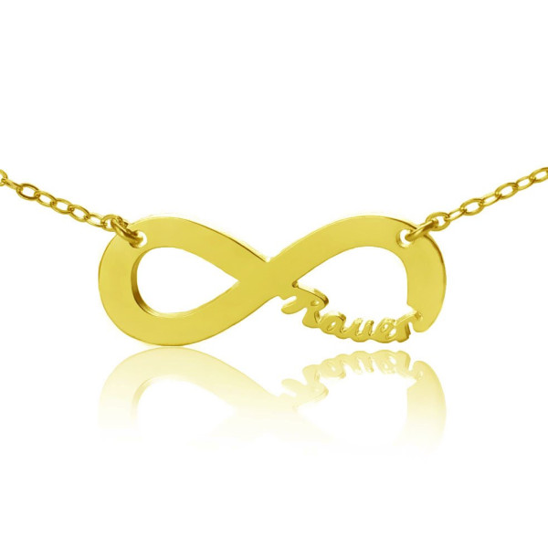 Personalized 18ct Gold Plated Infinity Name Necklace - Handmade By AOL Special