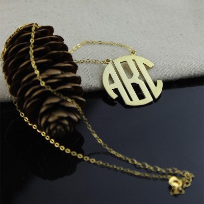 18ct Gold Plated Block Monogram Pendant Necklace - Handmade By AOL Special
