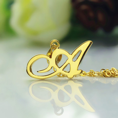 Personalized Letter Necklace 18ct Gold Plated - Handmade By AOL Special