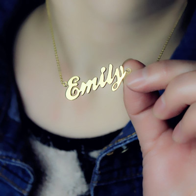Cursive Nameplate Necklace 18ct Gold Plated - Handmade By AOL Special