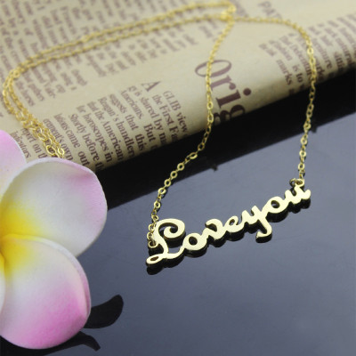 Personalized Cursive Name Necklace 18ct Gold Plated - Handmade By AOL Special