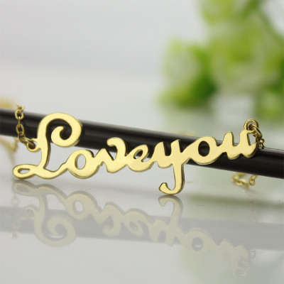 Personalized Cursive Name Necklace 18ct Gold Plated - Handmade By AOL Special