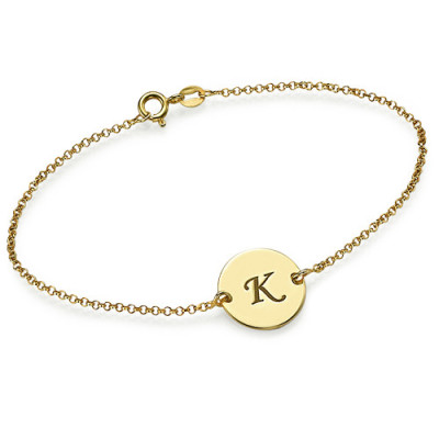 Engraved 18ct Gold Plated Disc Bracelet/Anklet - Handmade By AOL Special