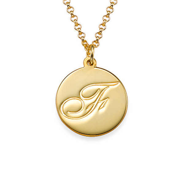 18ct Gold Plated Initial Pendant with Script Font - Handmade By AOL Special