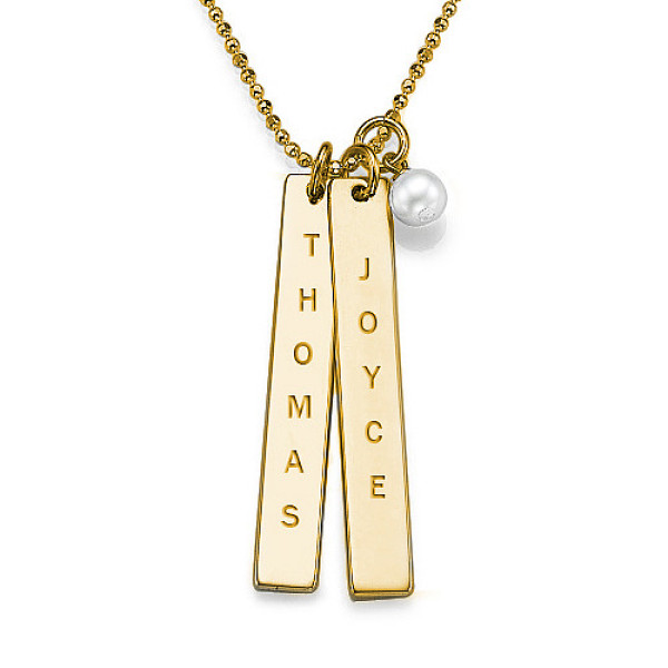 18CT Gold Plating Customised Name Tag Necklace - Handmade By AOL Special