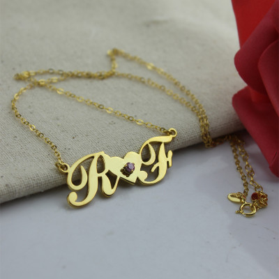 18ct Gold Plated Two Initials Necklace - Handmade By AOL Special