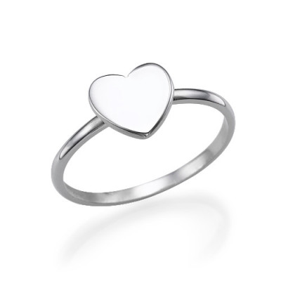 Heart Initial Ring in Sterling Silver - Handmade By AOL Special