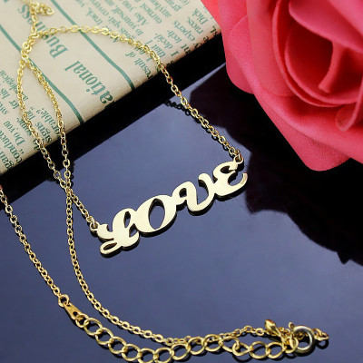 Solid Gold 18ct Capital Puff Font Name Necklace - Handmade By AOL Special