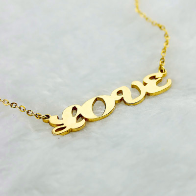 Solid Gold 18ct Capital Puff Font Name Necklace - Handmade By AOL Special