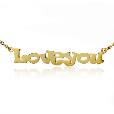 Cute Cartoon Ravie Font 18ct Gold Plated Name Necklace - Handmade By AOL Special