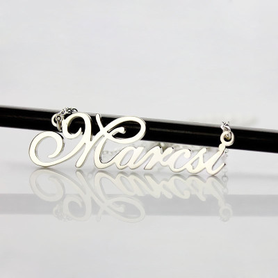 Personalized Nameplate Necklace Sterling Silver - Handmade By AOL Special
