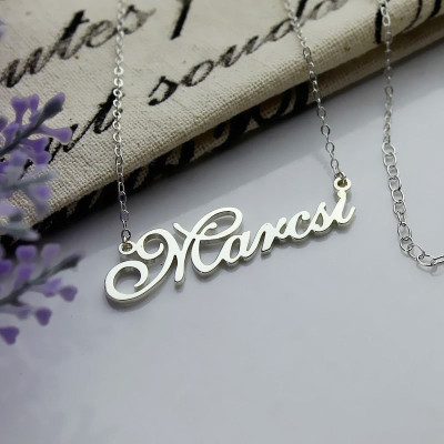 Personalized Nameplate Necklace Sterling Silver - Handmade By AOL Special