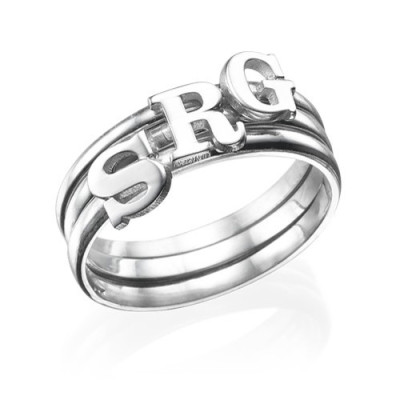 Initial Ring in Sterling Silver - Handmade By AOL Special