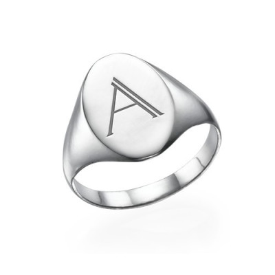 Initial Signet Ring in Sterling Silver - Handmade By AOL Special