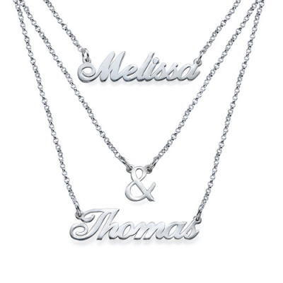 Layered Name Necklace in Sterling Silver - Handmade By AOL Special