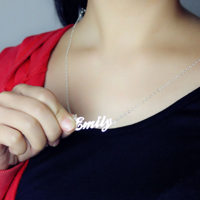 Custom Cursive Name Necklace Sterling Silver - Handmade By AOL Special