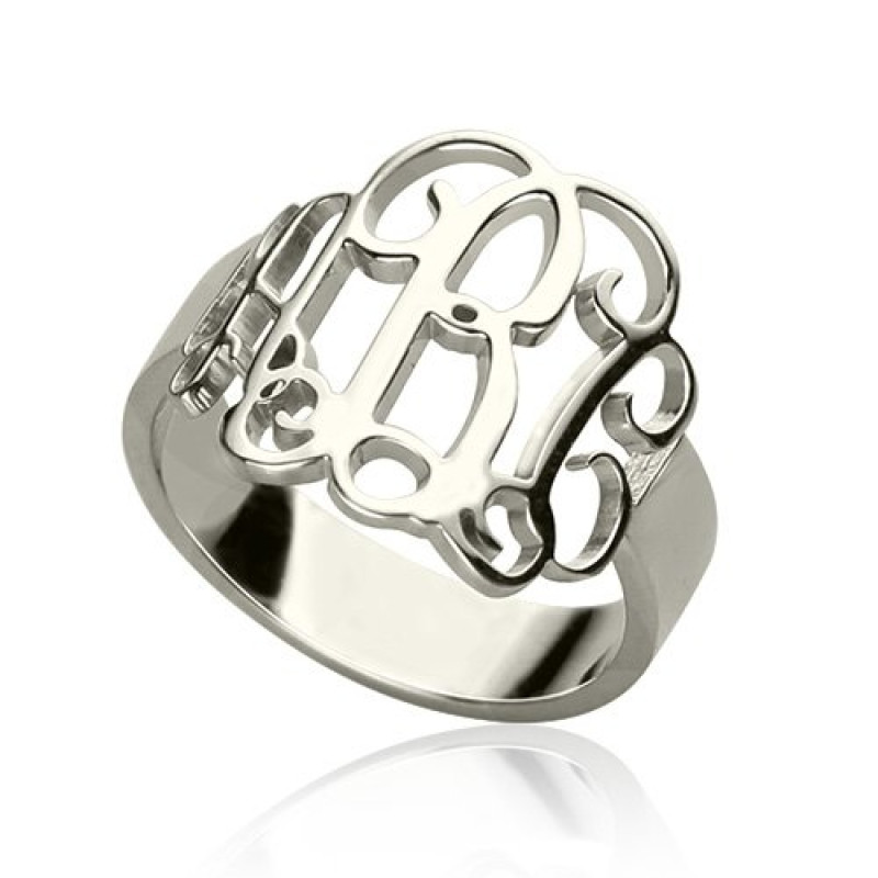 Signet Ring in Sterling Silver with Engraved Monogram - Handmade By AOL  Special