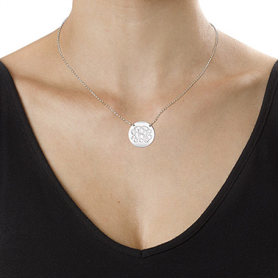 Monogram Disc Necklace in Sterling Silver - Handmade By AOL Special